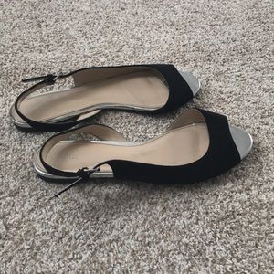 Black suede flats